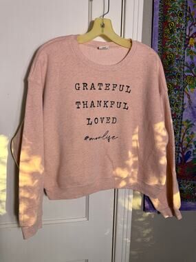Grateful Thankful Loved Mom Life Sweatshirt - Medium